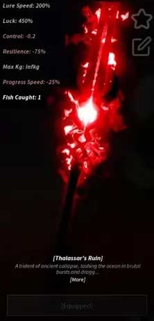 Cần câu hủy diệt giúp bạn câu được nhiều cá hiếm trong Fisch