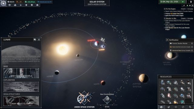 Xây dựng đế chế không gian hoành tráng trên Hệ Mặt trời với Exile 2097: Space Odyssey