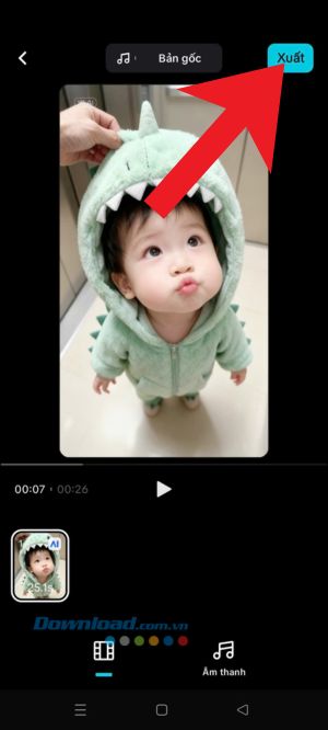 Ấn vào nút Xuất