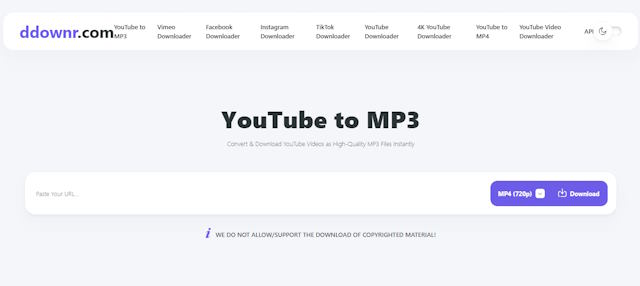 Ddownr là web hỗ trợ tải video từ nhiều nền tảng