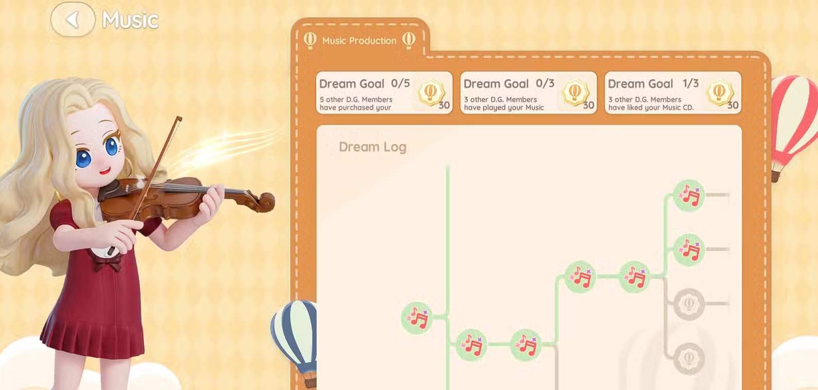 Mục tiêu âm nhạc trong Heartopia