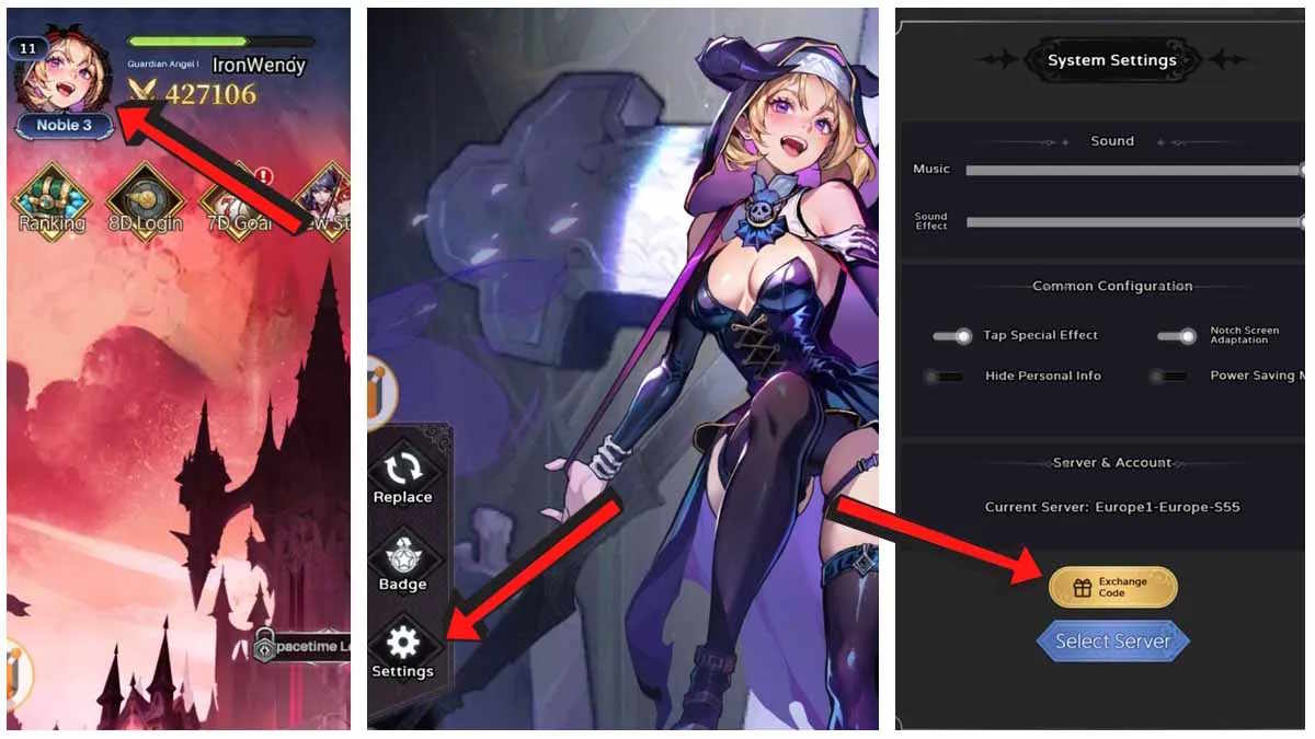 Màn hình đổi code game Twilight Chronicle