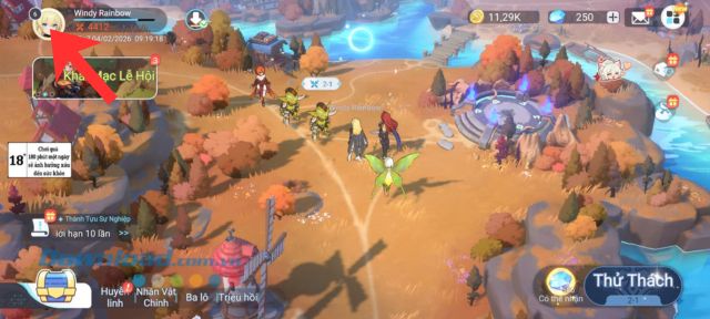 Nhấn vào biểu tượng ảnh Avatar