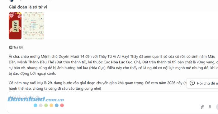 Đợi một lát để ứng dụng phân tích và trả kết quả về