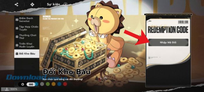 Nhập chính xác mã code phía bên trên, rồi nhấn vào nút Đổi.