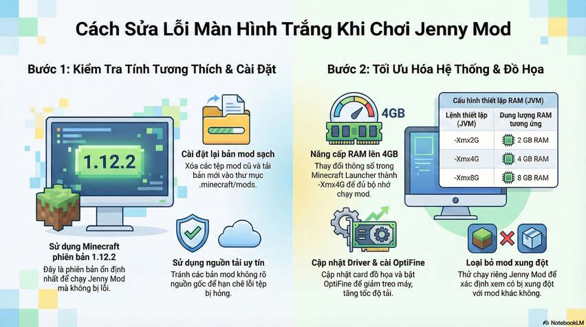 Cách sửa lỗi màn hình trắng trong Jenny Mod