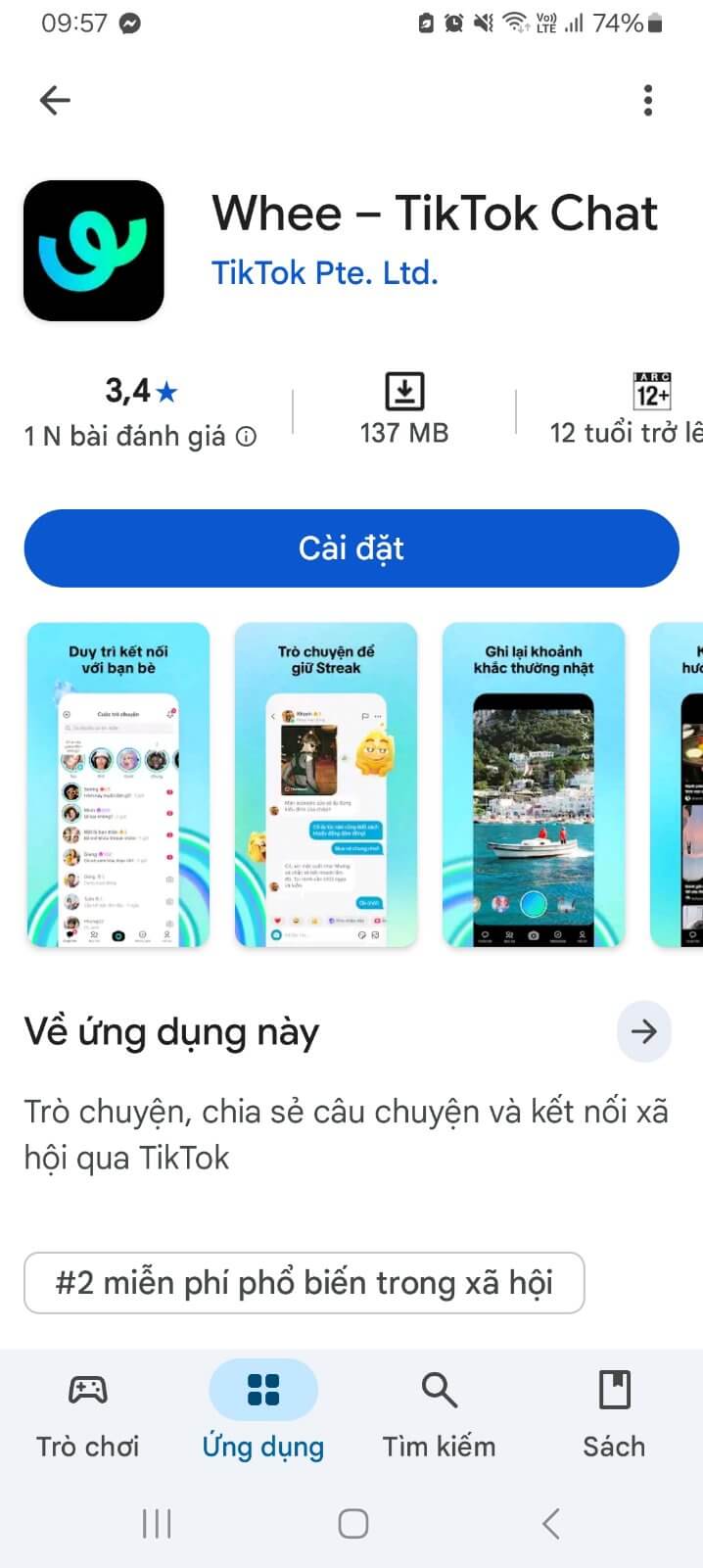 Cài đặt Whee TikTok