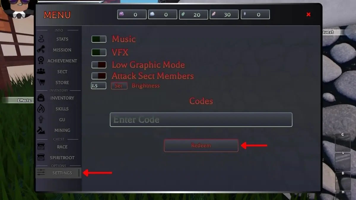 Hướng dẫn đổi code Reborn Insanity