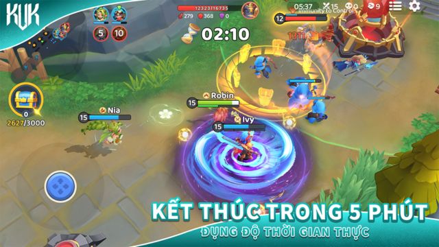 Kết thúc trong 5 phút, đụng độ thời gian thực