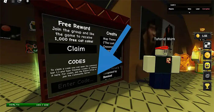 Cách nhập code game Corrupted Crossroads trên Roblox