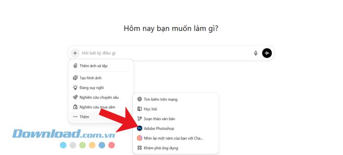 Chọn công cụ Adobe Photoshop.