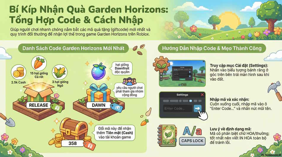 Tổng quan về code Garden Horizons