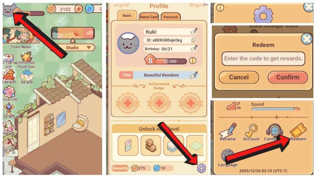 Cách nhập code My Leisure Time