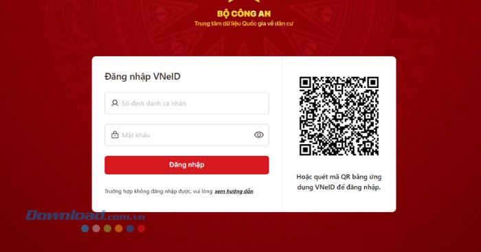 Đăng nhập tài khoản VNeID