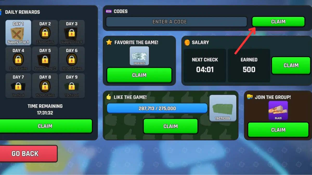 Đổi code Combat Arena