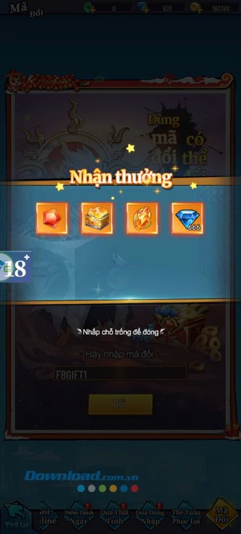 Chạm vào màn hình để nhận quà