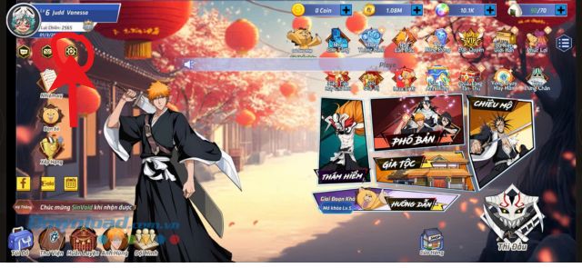 Nhấn vào biểu tượng cài đặt 