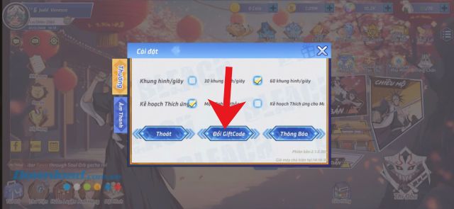 Ấn vào nút Đổi gitfcode.