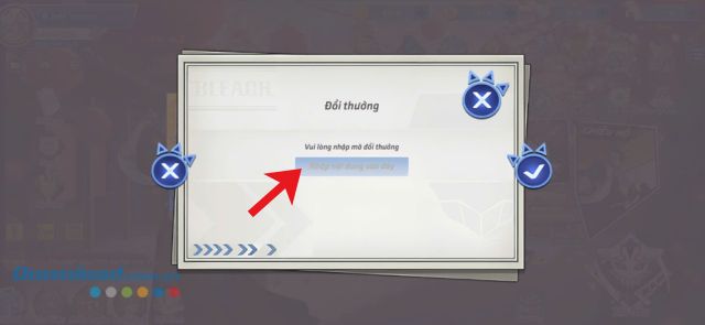 Nhập chính xác mã giftcode