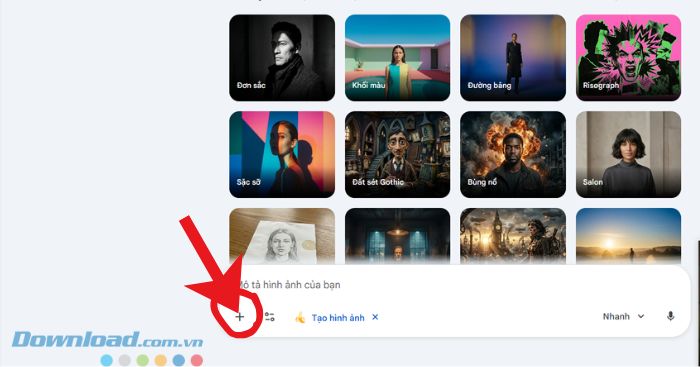 Click chuột vào biểu tượng dấu  "+"