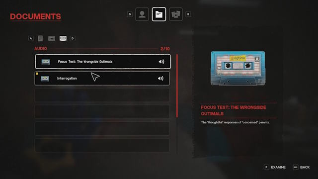 Truy cập mục Documents để nghe lại các cuộn băng