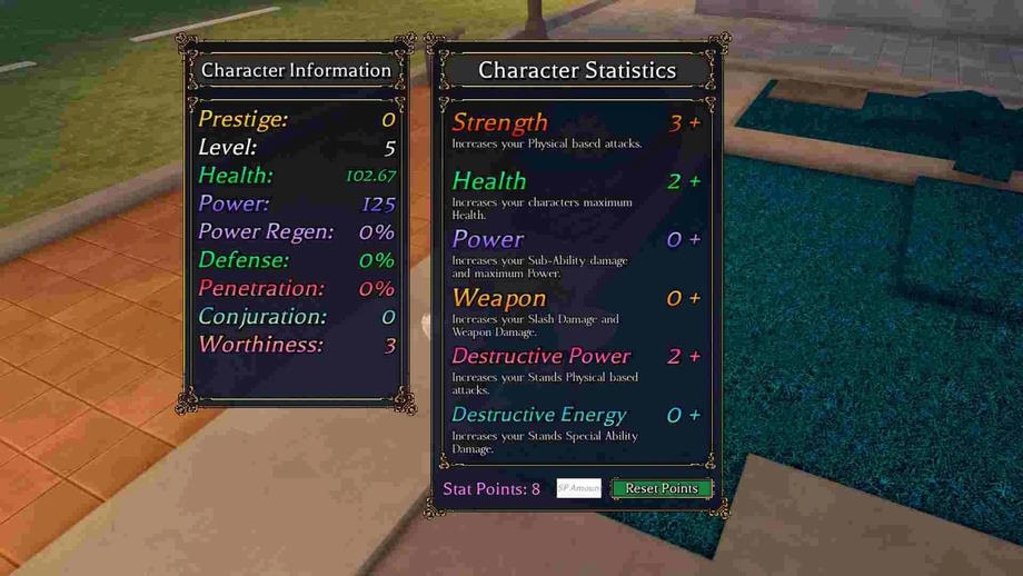 Các chỉ số sức mạnh trong Bizzare Lineage