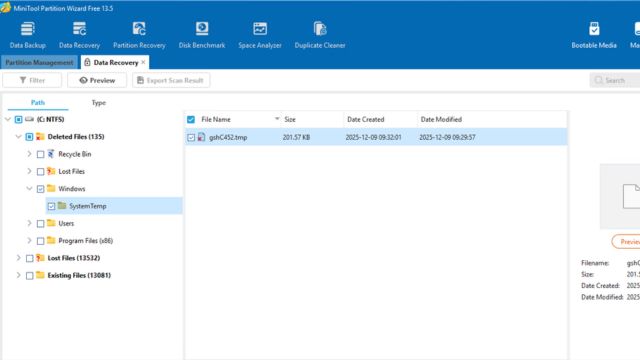 Giao diện đổi mới, hiện đại của MiniTool Partition Wizard 13