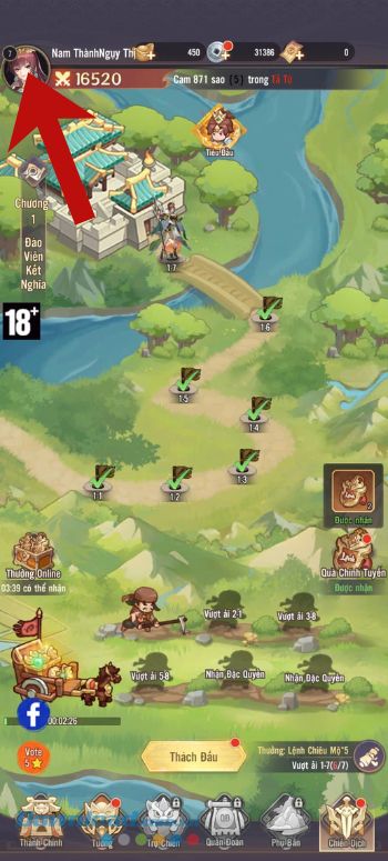 Nhấn vào biểu tượng ảnh Avatar