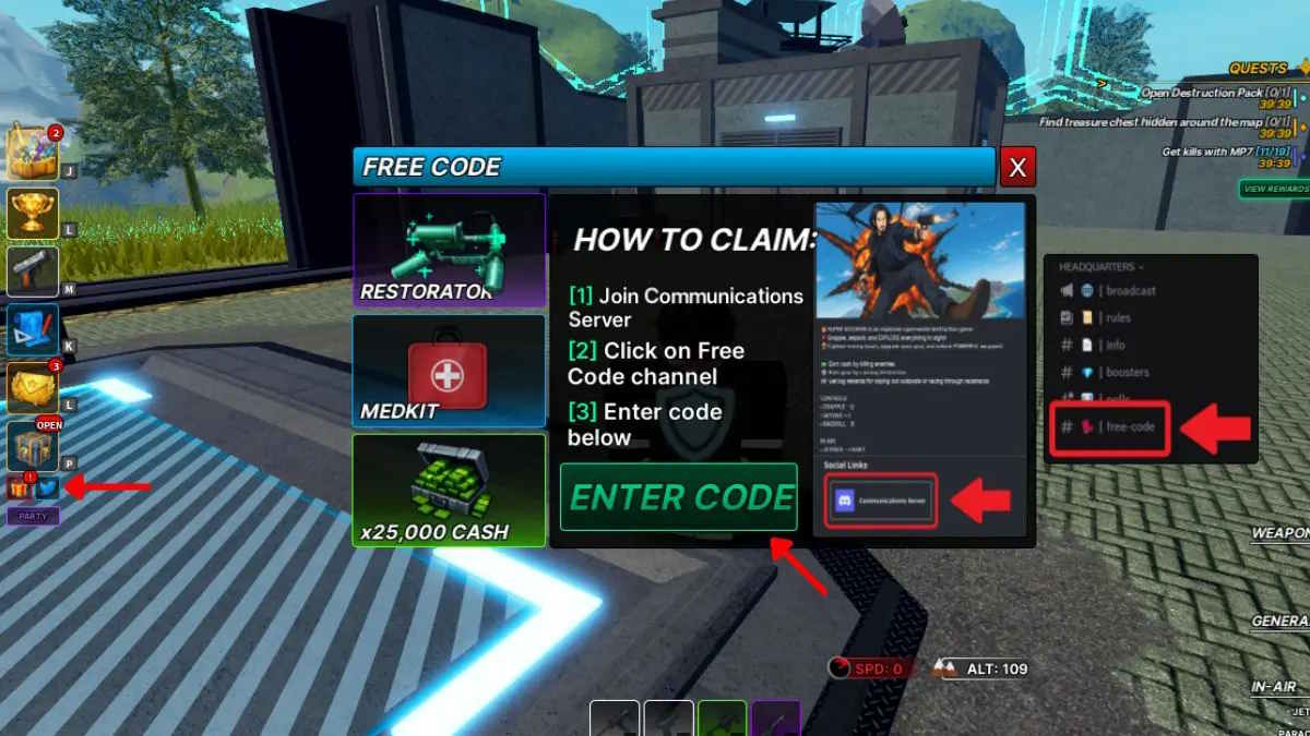 Màn hình đổi code Super Soldiers