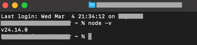 Kiểm tra phiên bản Node