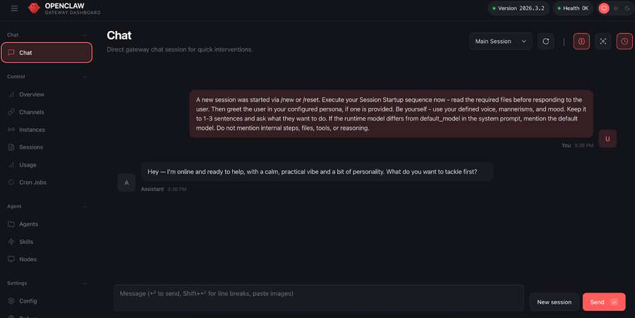 Giao diện OpenClaw