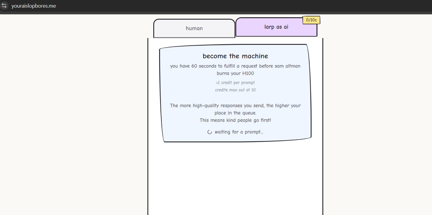 Nhâp vai AI trong youraislopboresme