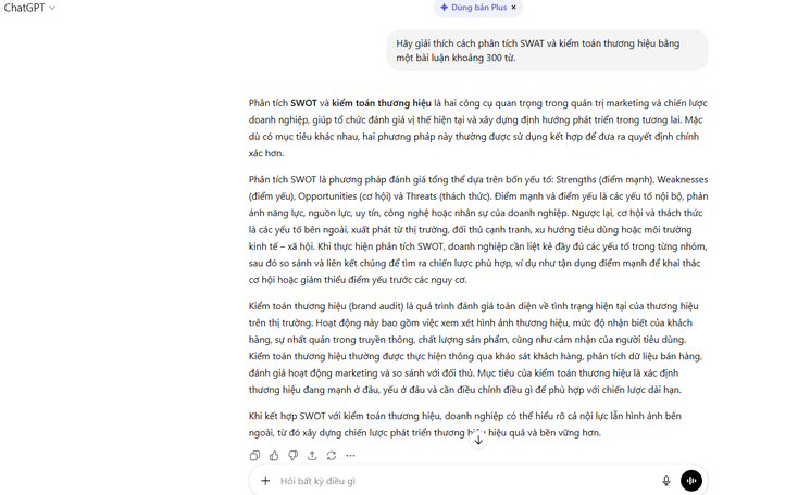 Nội dung được tạo ra bởi ChatGPT