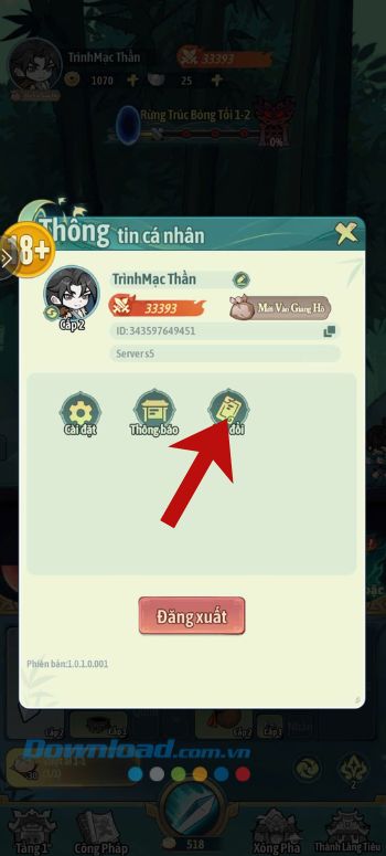 Chạm vào nút Mã đổi