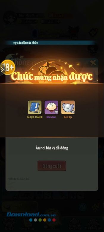 Ấn vào màn hình để nhận quà