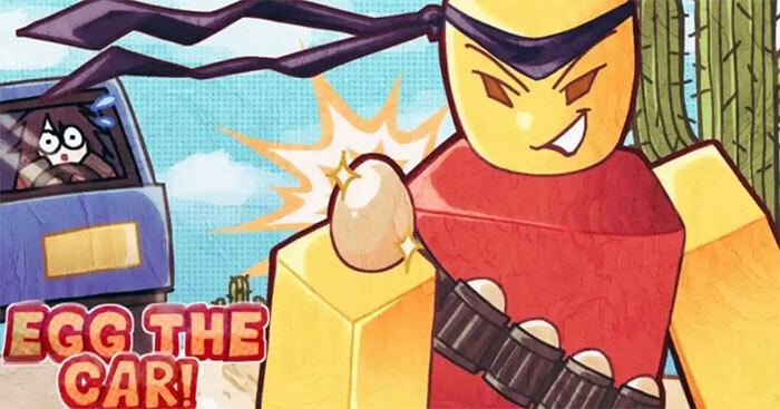 Người chơi đứng bên đường và ném vật phẩm vào những chiếc xe đang chạy trong game Egg The Car