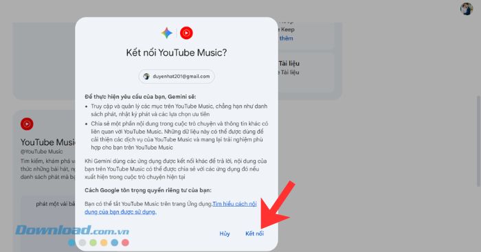 Nhấp chuột vào mục Kết nối