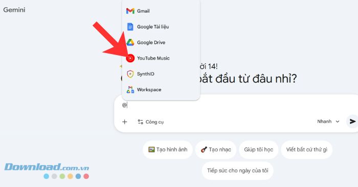 Nhấn và chọn ứng dụng YouTube Music.