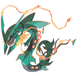 Artwork of Mega Rayquaza from Pokémon GO