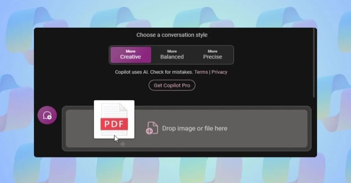 Upload file lên Copilot