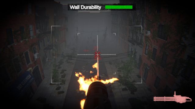 Kích hoạt hệ thống phòng thủ hoặc tấn công khi zombie tiếp cận bức tường bao quanh khu cách ly