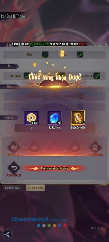 Nhấn vào màn hình để nhận quà