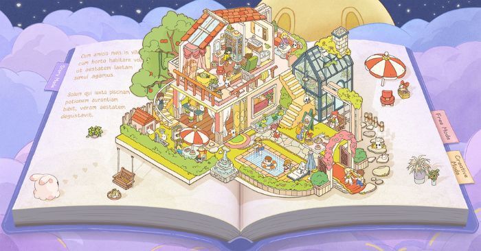Book NookPlaytestGame dán sticker trang trí ngôi nhà xinh xắn