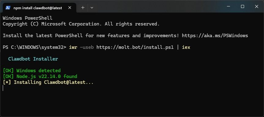 Cài đặt clawdbot trên Windows