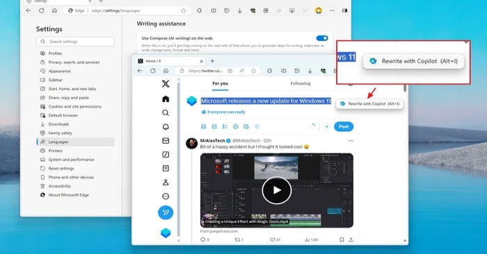 Tắt tính năng Rewrite của Copilot