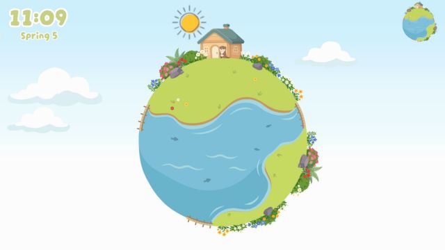 Little Otter's Fishing Life là game mô phỏng câu cá trên hòn đảo hình cầu