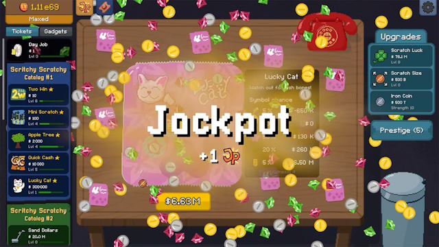 Gameplay chính là cào thẻ, kiếm tiền và tái đầu tư vào nâng cấp