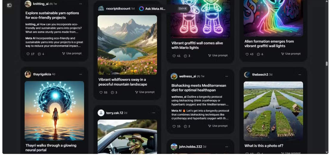 Mục Discover của Meta AI