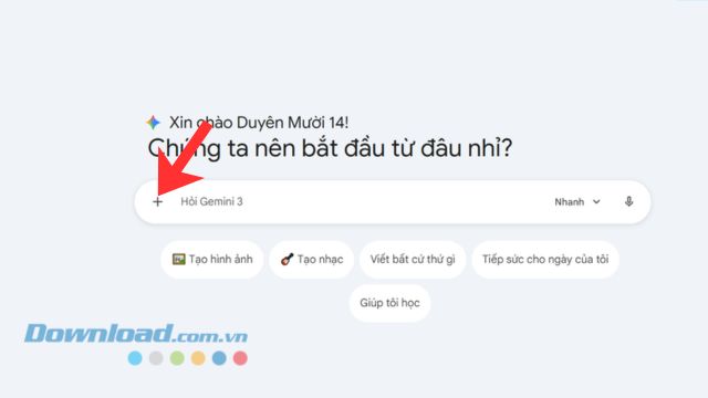 Nhấn vào biểu tượng dấu "+"