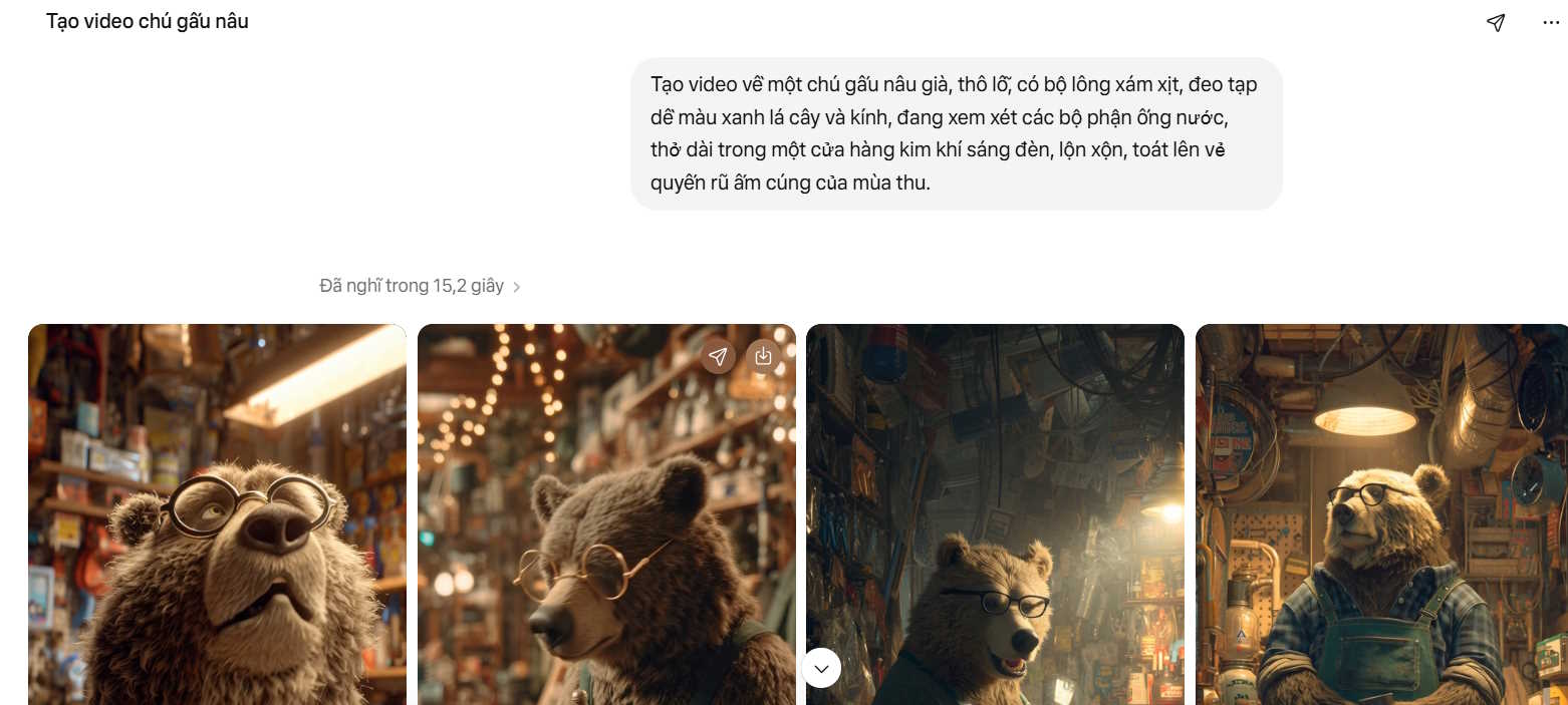 Tạo video về chú gấu nâu bằng Meta AI